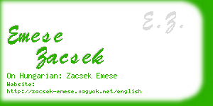 emese zacsek business card
